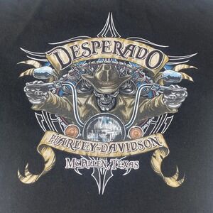 Harley Davidson Desperado Cowboy Skull Shirt McAllen Texas‎ Black Mens L 2020